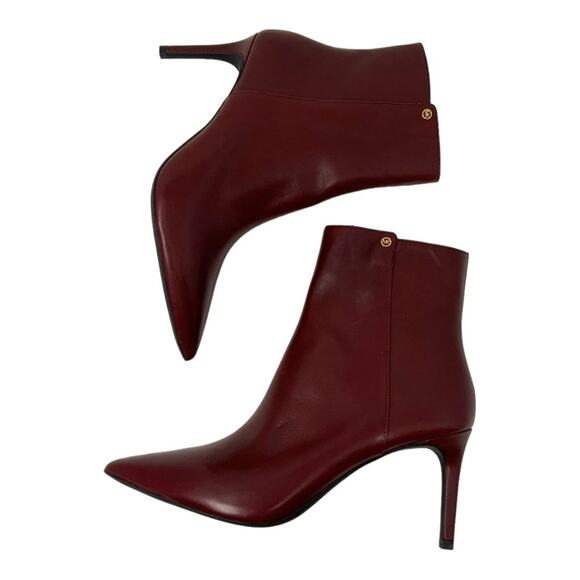 Michael Kors Alina Stiletto 80mm Ankle Boots Burgundy Size 10 NWT $255 MSRP - Picture 2 of 8